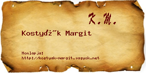 Kostyák Margit névjegykártya